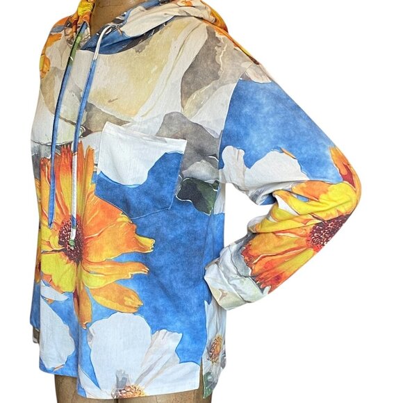 Lily by Firmiana Colorful Floral Hoodie Sz L #96S - Picture 3 of 9